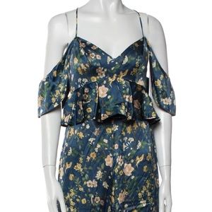 AMUR Silk Floral Jumpsuit